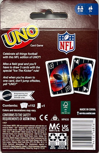UNO NFL Special Edition Card Game Includes All 32 Teams & Special Rule!