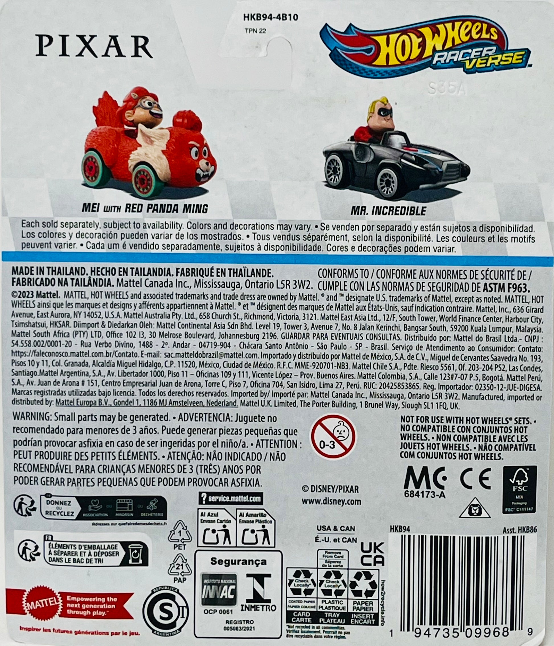 Hot Wheels Racer Verse MEI With RED PANDA MING Turning Red Racing Car ...