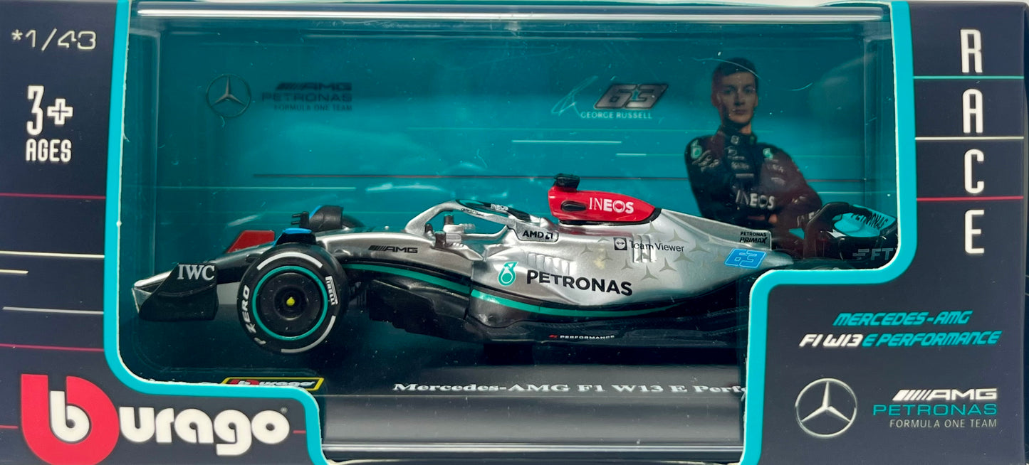 Bburago Mercedes-AMG F1 W13 Performance Car George Russell 1/43 scale