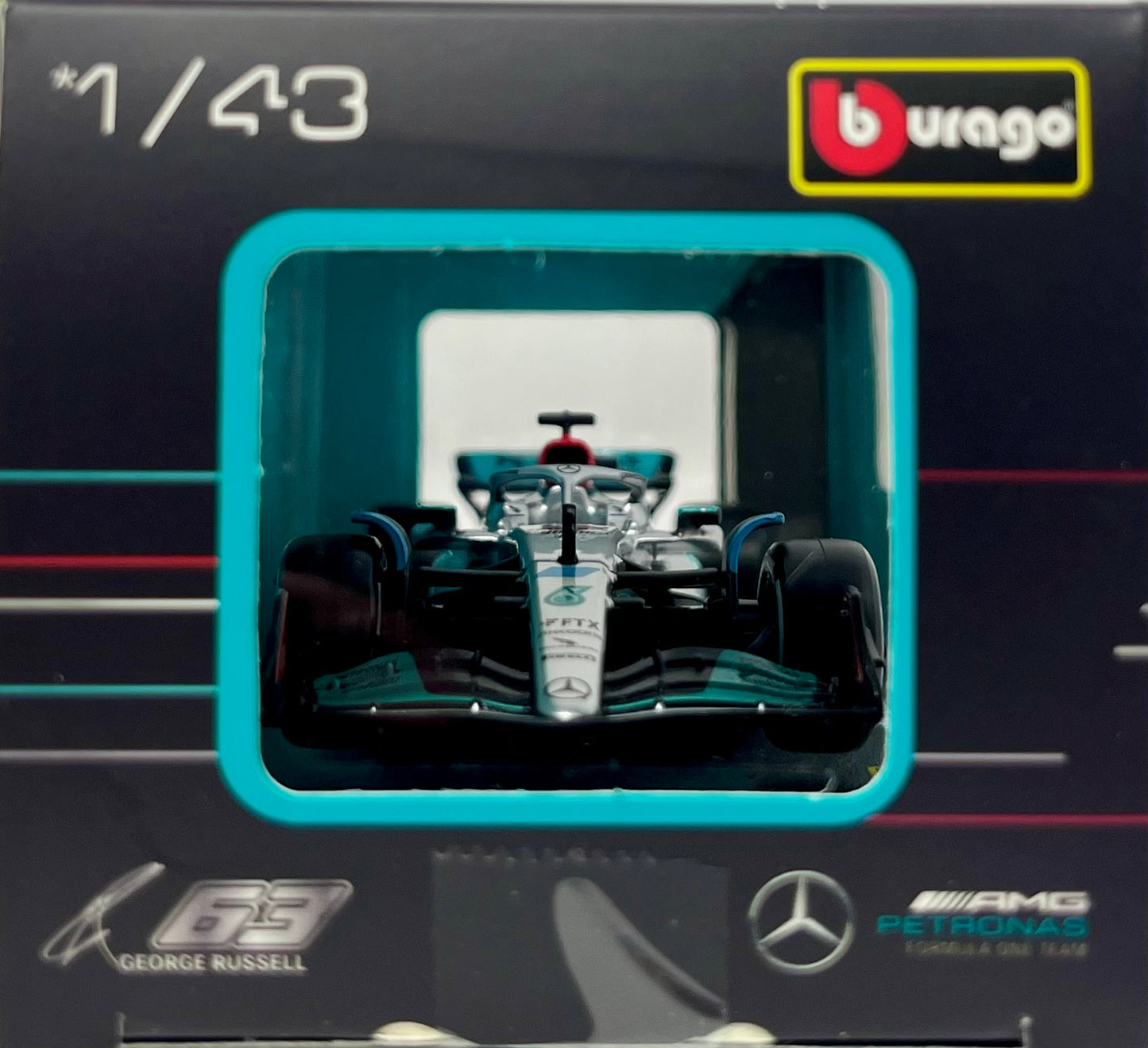 Bburago Mercedes-AMG F1 W13 Performance Car George Russell 1/43 scale