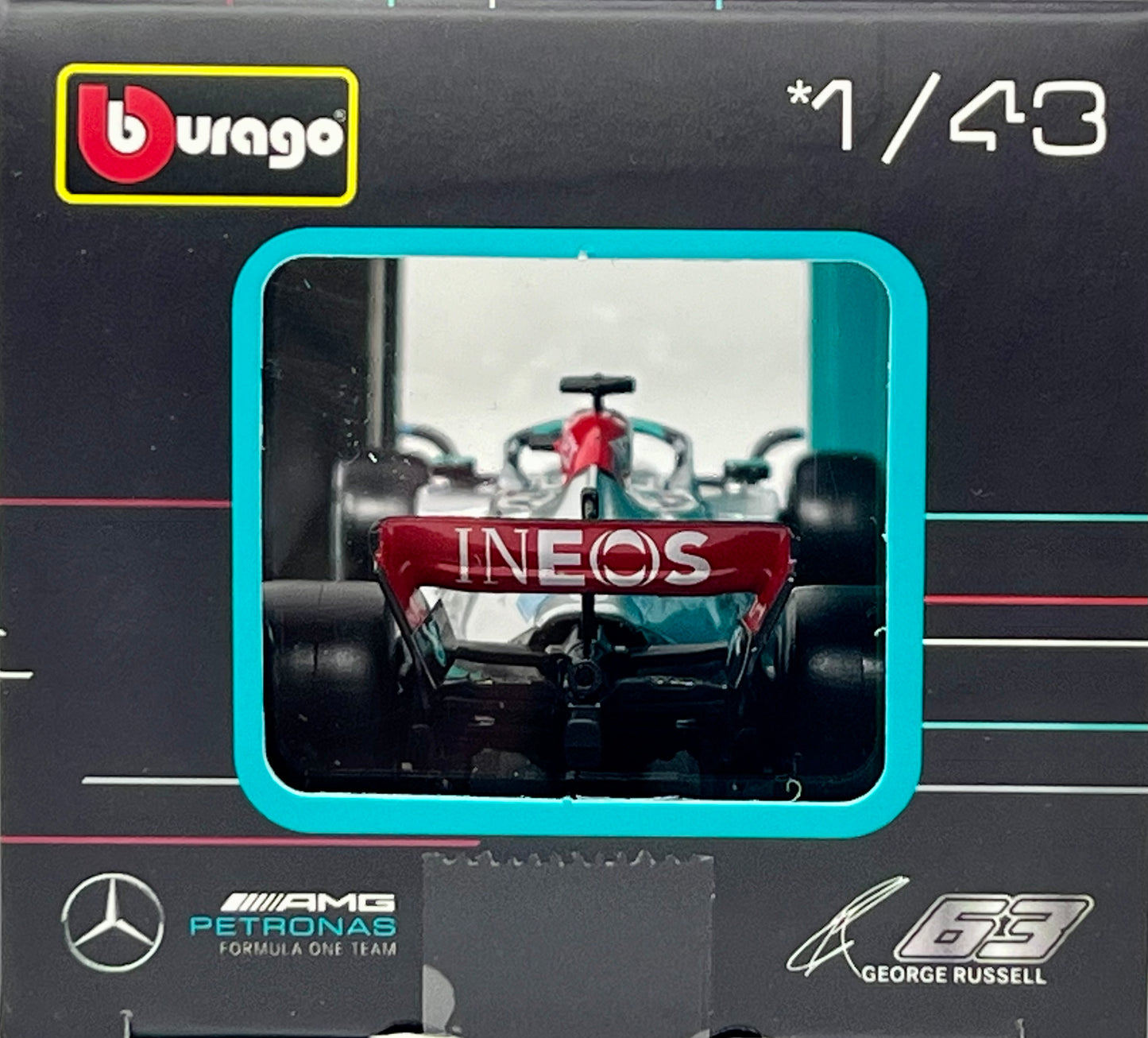 Bburago Mercedes-AMG F1 W13 Performance Car George Russell 1/43 scale