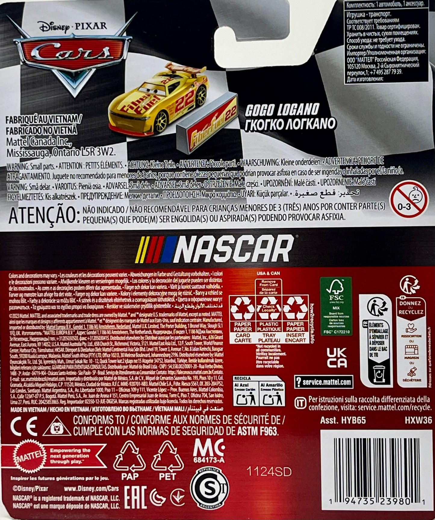 Disney Pixar Cars NASCAR #22 Gogo Logano