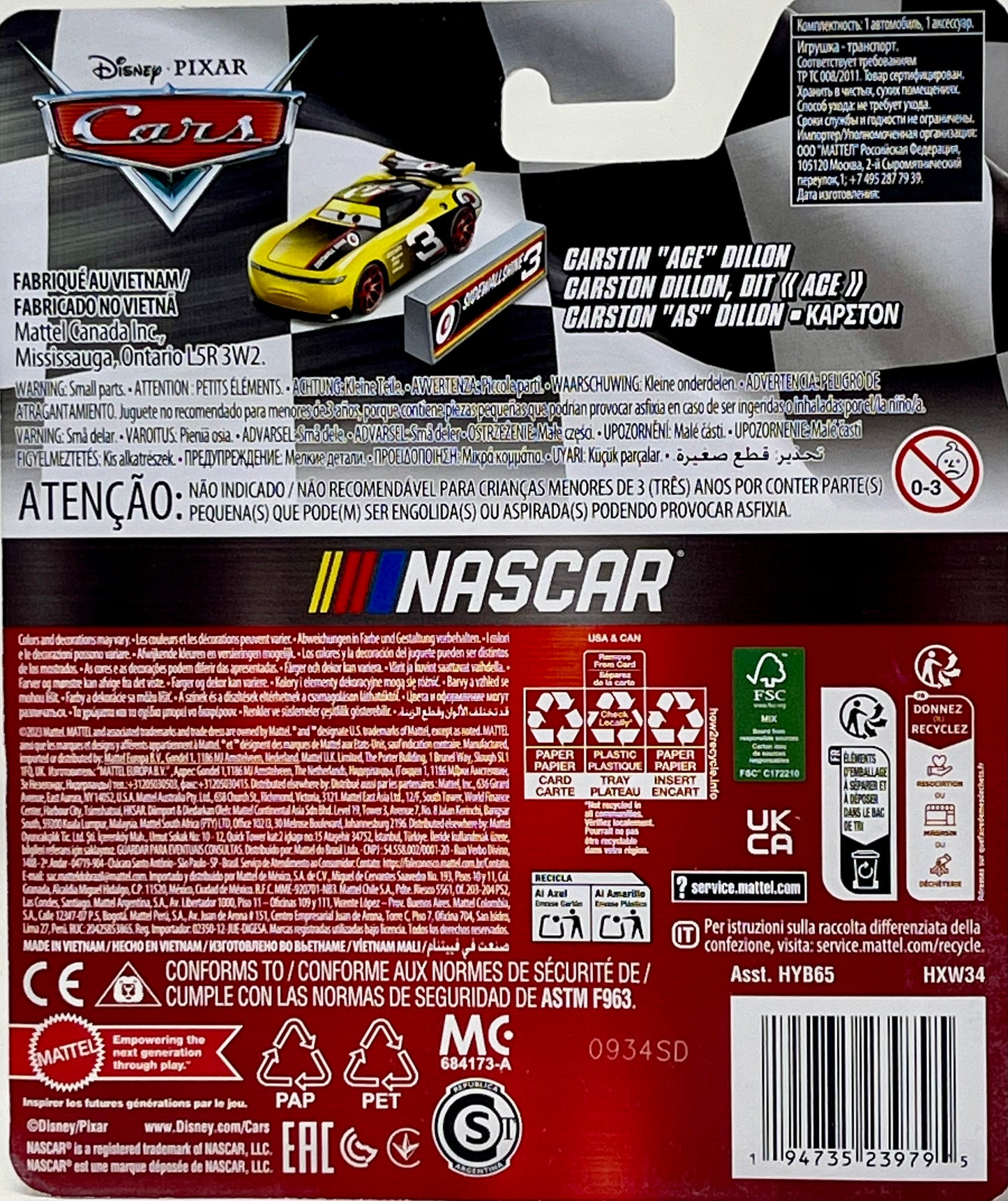Disney Pixar Cars NASCAR - Carstin "Ace" Dillon
