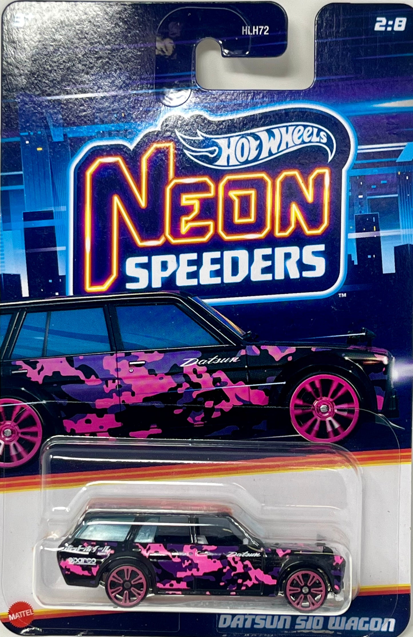 Hot Wheels Datsun 510 Wagon Neon Speeders 2/8