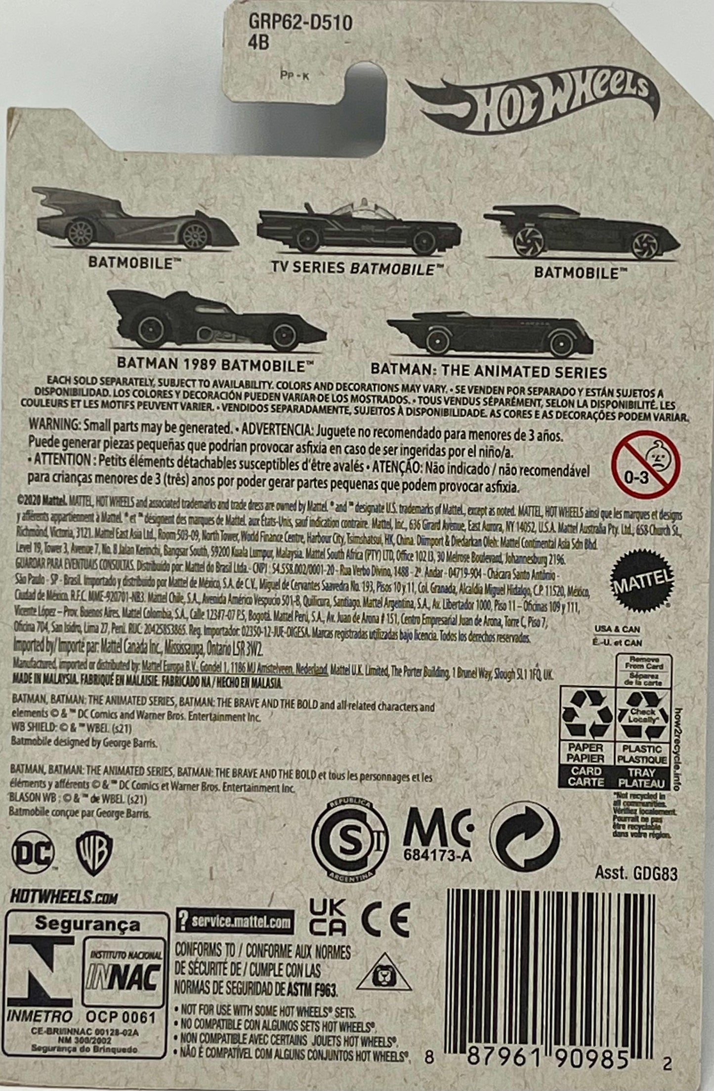 Hot Wheels DC Series #4 Batman 1989 Batmobile