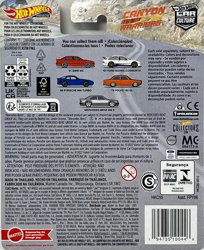 Hot Wheels Mercedes Benz 500 E, Canyon Warriors Car Culture 5/5 [Silver/Gray]
