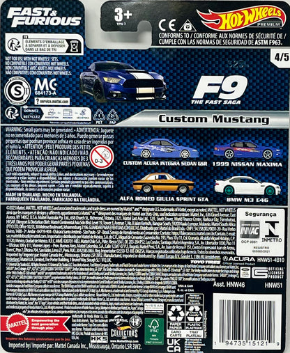 Hot Wheels Fast and Furious - Custom Mustang [3 Years Old and Up]