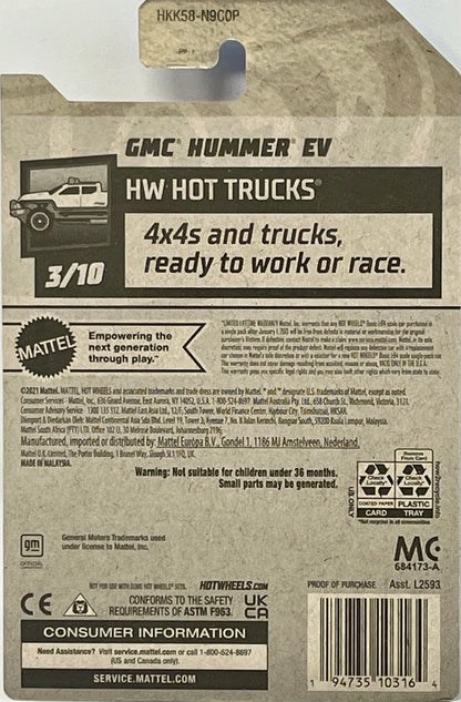 Hot Wheels GMC Hummer EV, HW Hot Trucks 3/10 [Green] 116/250