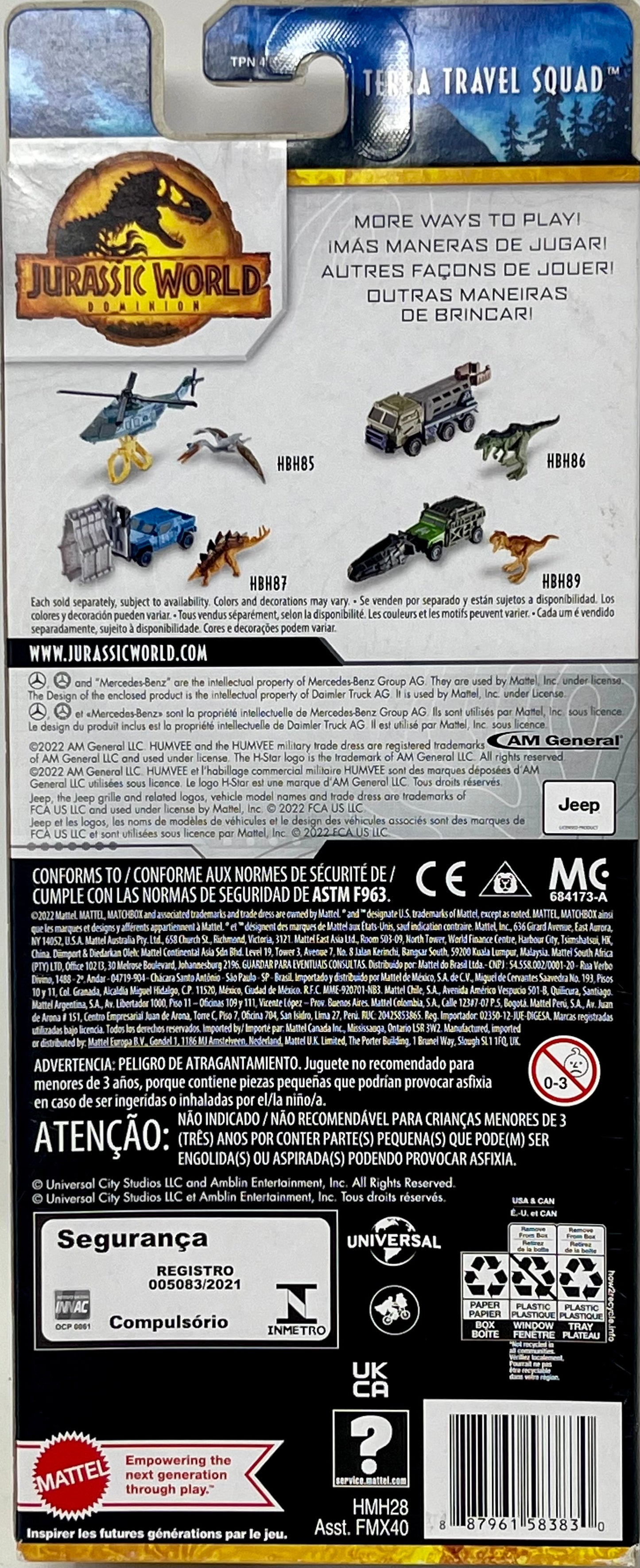 Jurassic World 5 Pack Terra Travel Squad