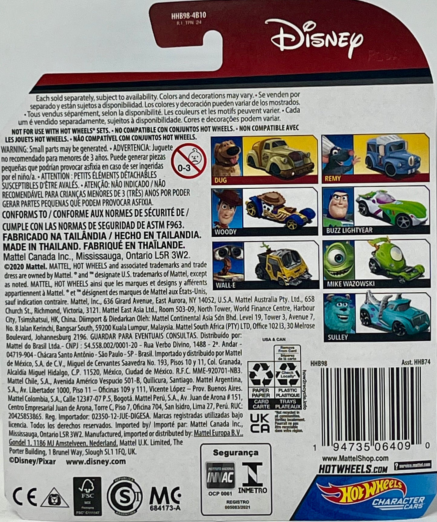 Hot Wheels Disney Pixar Woody Character Car Version 2020 Toy Story