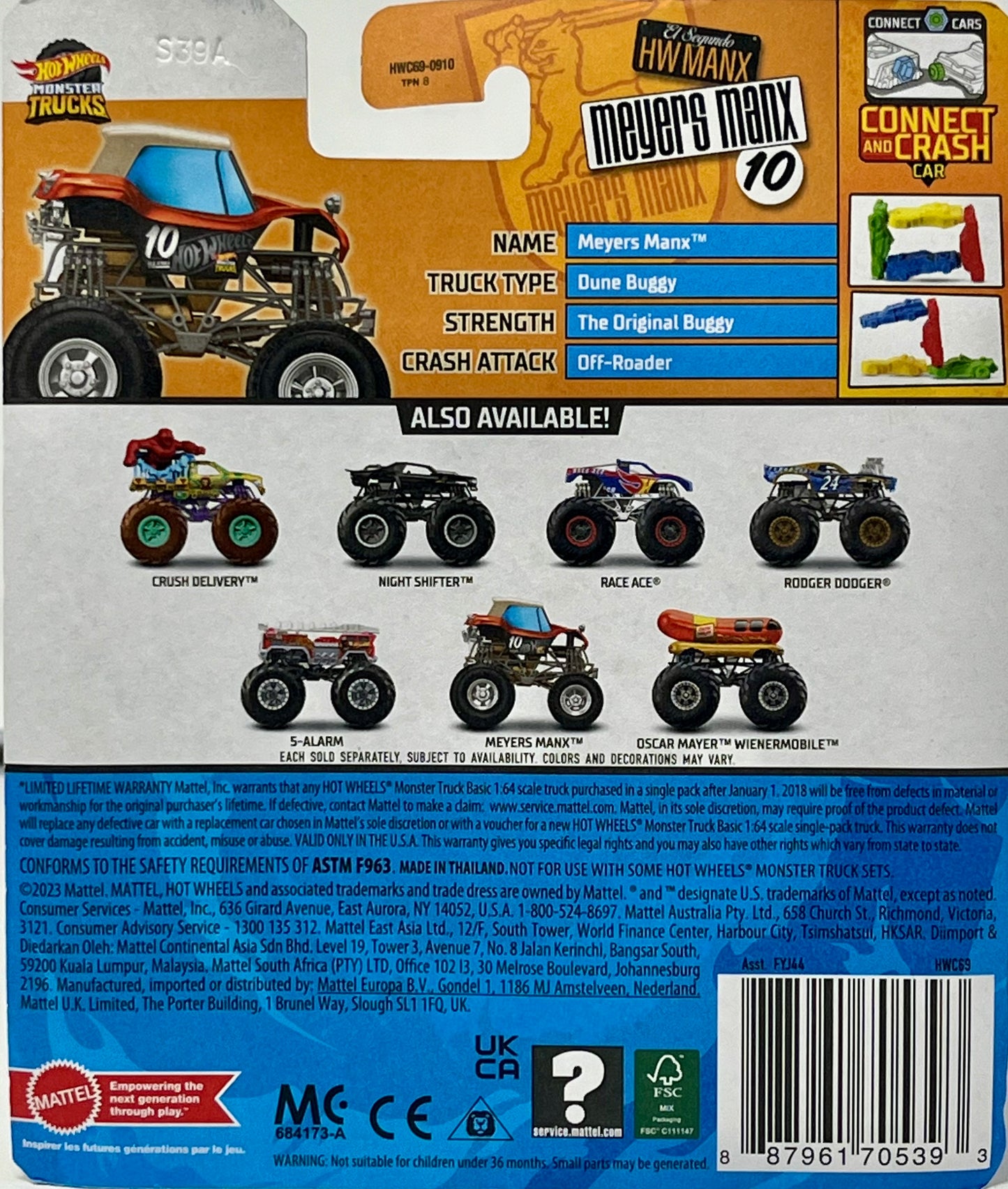Hot Wheels Monster Trucks Meyers Manx Crash Legends 2/6