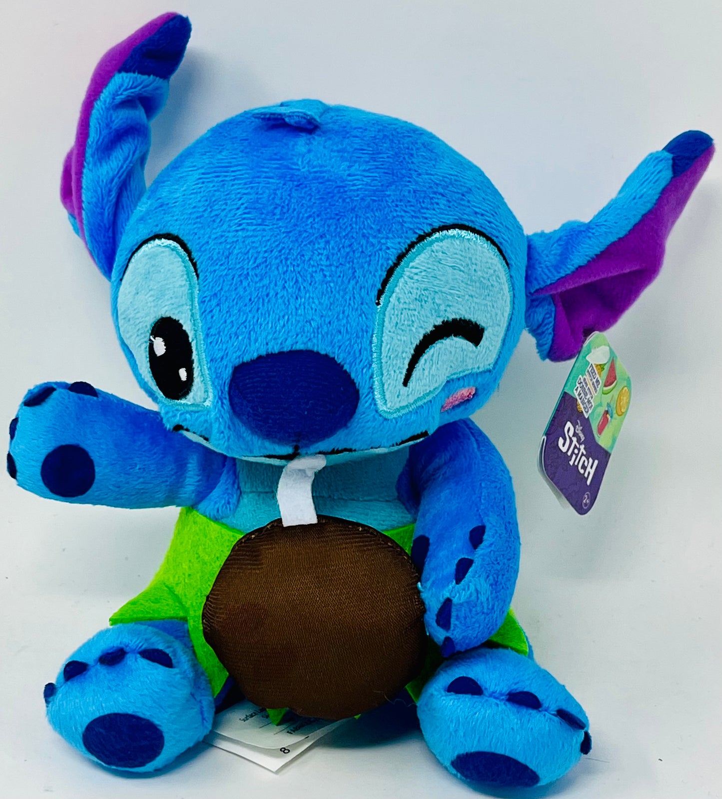 Disney Stitch Small Plush Stitch and Coconut, Stuffed Animal, Blue, Alien