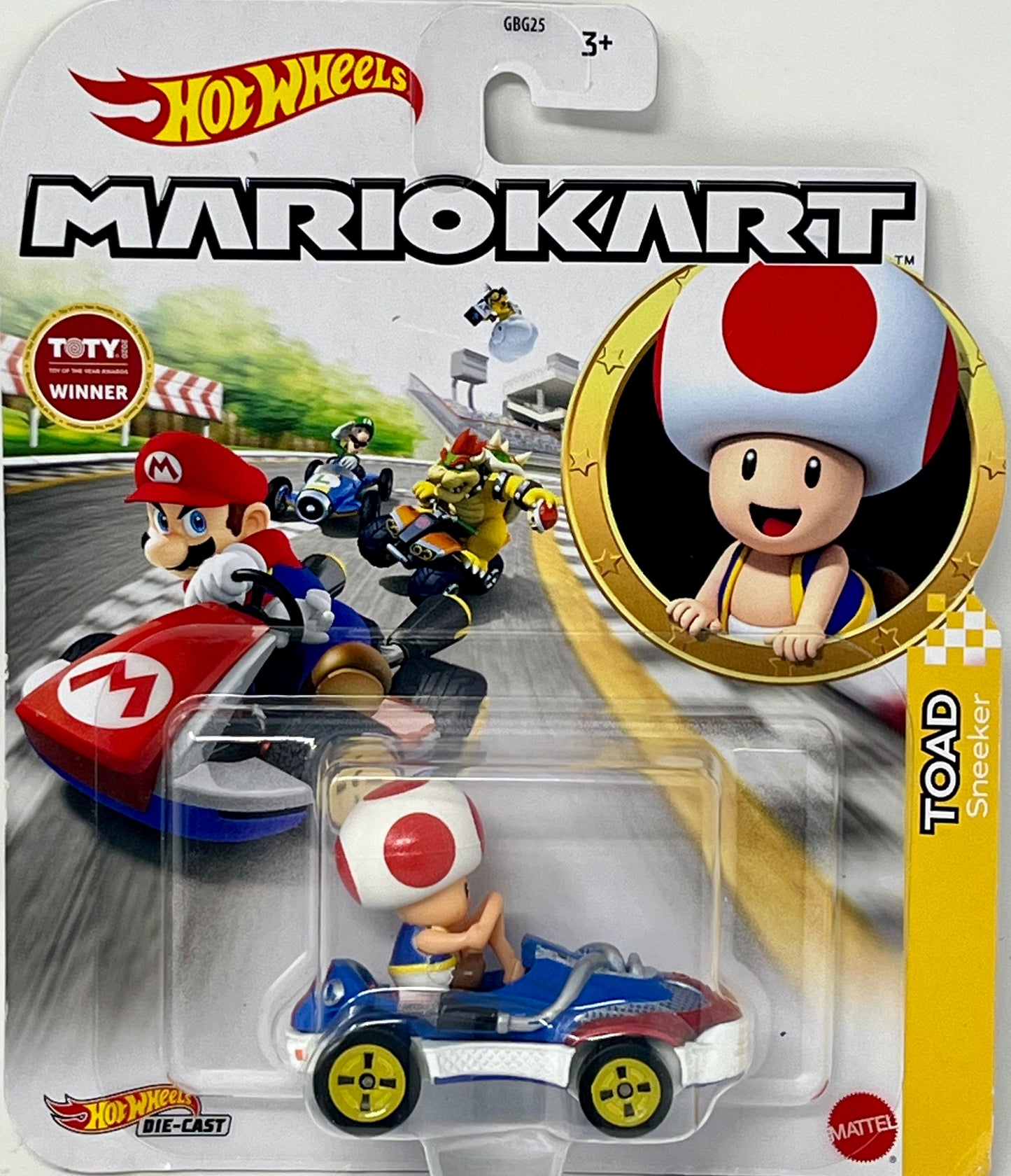Hot Wheels Mario Kart Toad with Sneeker  1:64 Die-Cast Vehicle