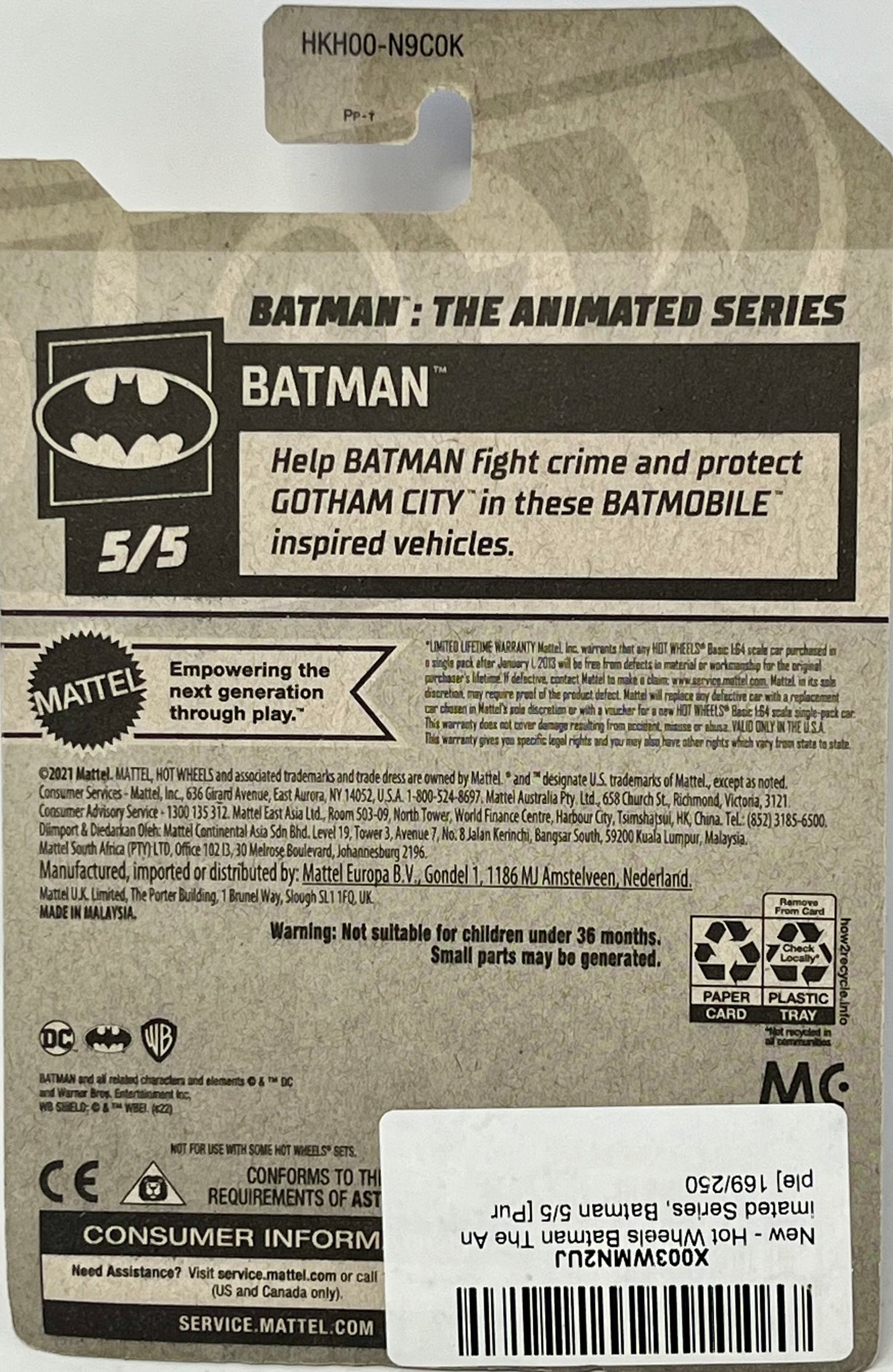 Hot Wheels Batman Batmobile (The Animated Series Batmobile 5/5 Purple 169/250)