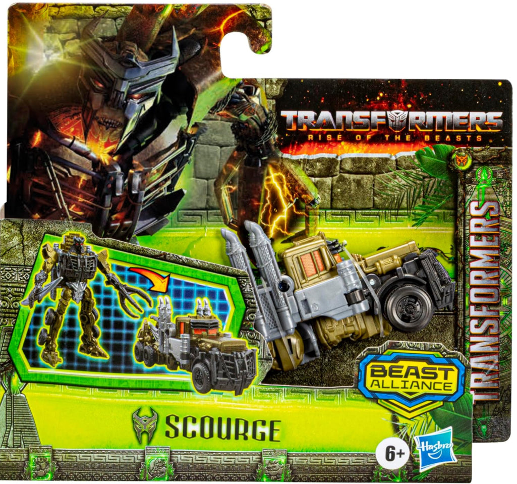 Transformers Toys Rise of The Beasts Movie Beast Alliance Battle Changers Scourge Action Figure, Ages 6 and Up, 4.5 inch