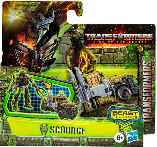 Transformers Toys Rise of The Beasts Movie Beast Alliance Battle Changers Scourge Action Figure, Ages 6 and Up, 4.5 inch