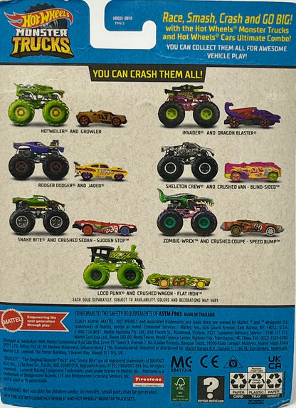 Hot Wheels Monster Trucks Skeleton Crew and Crushed Van - Blind Sided