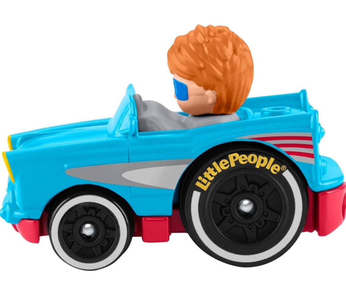 Fisher Price Little People Hot Rod Light Blue Car