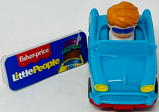 Fisher Price Little People Hot Rod Light Blue Car