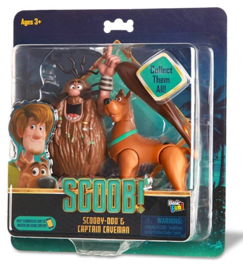 Basic Fun Scoob! 5" Action Figures 2 Pack - Scooby Doo and Captain Caveman