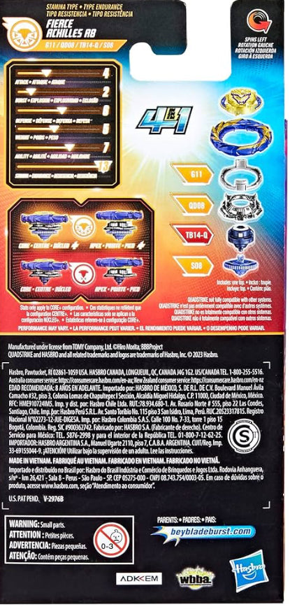 Beyblade Burst Quadstrike Fierce Achilles A8 4-in-1 Battle Top