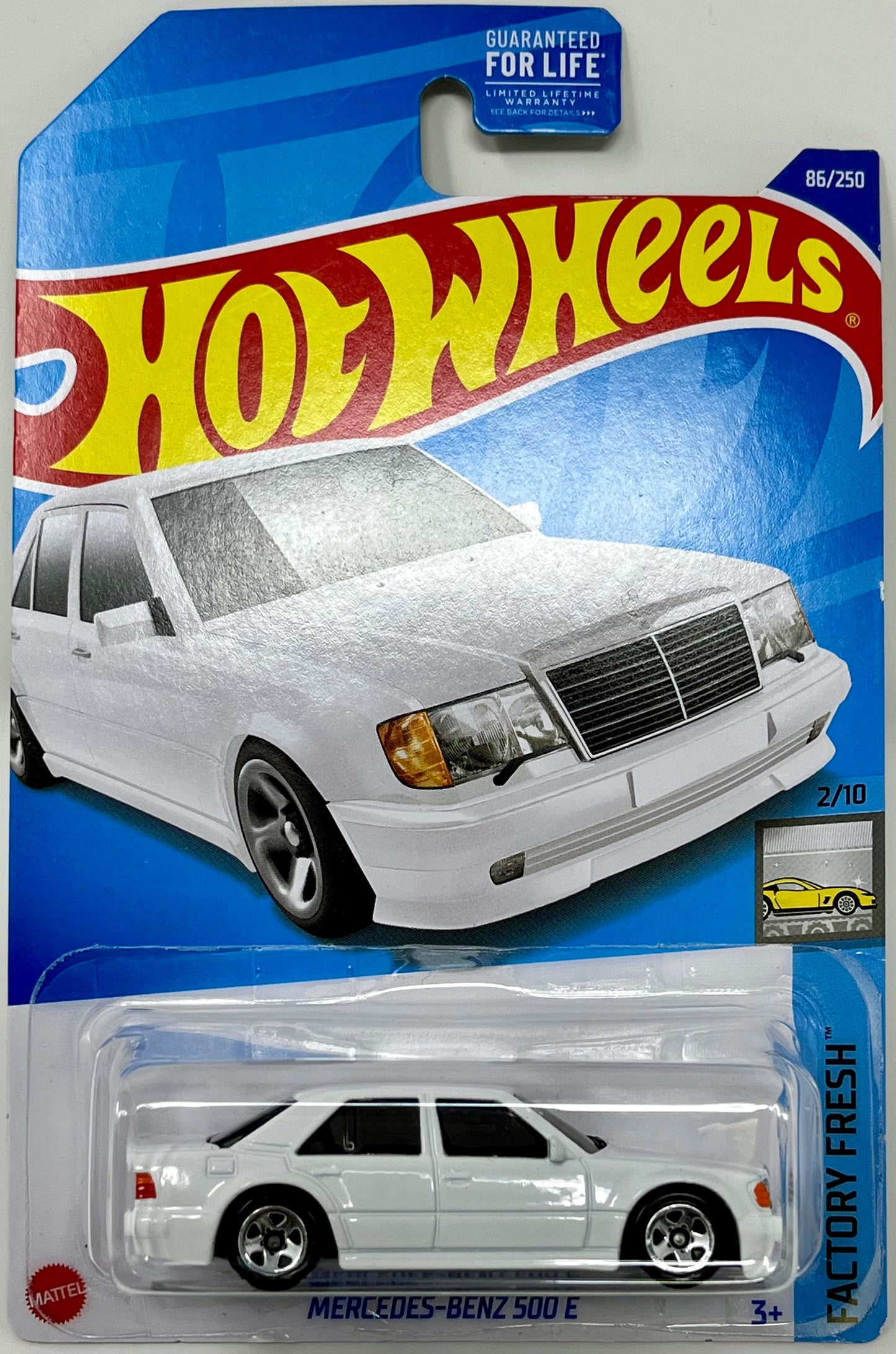 Hot Wheels Mercedes Benz 500 E (White) Factory Fresh 2/10 with Protector