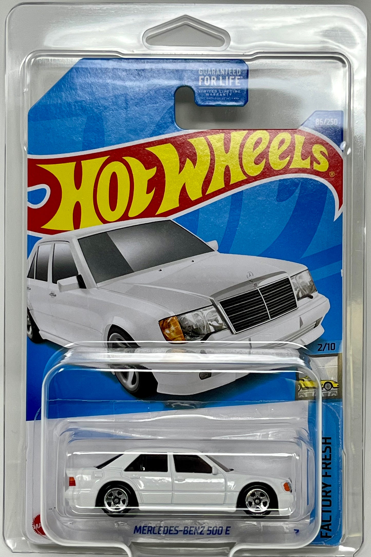 Hot Wheels Mercedes Benz 500 E (White) Factory Fresh 2/10 with Protector