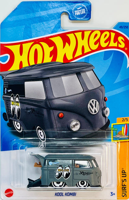 Hot Wheels Kool Kombi, Surf's Up (Gray) Moon Eyes with Protector