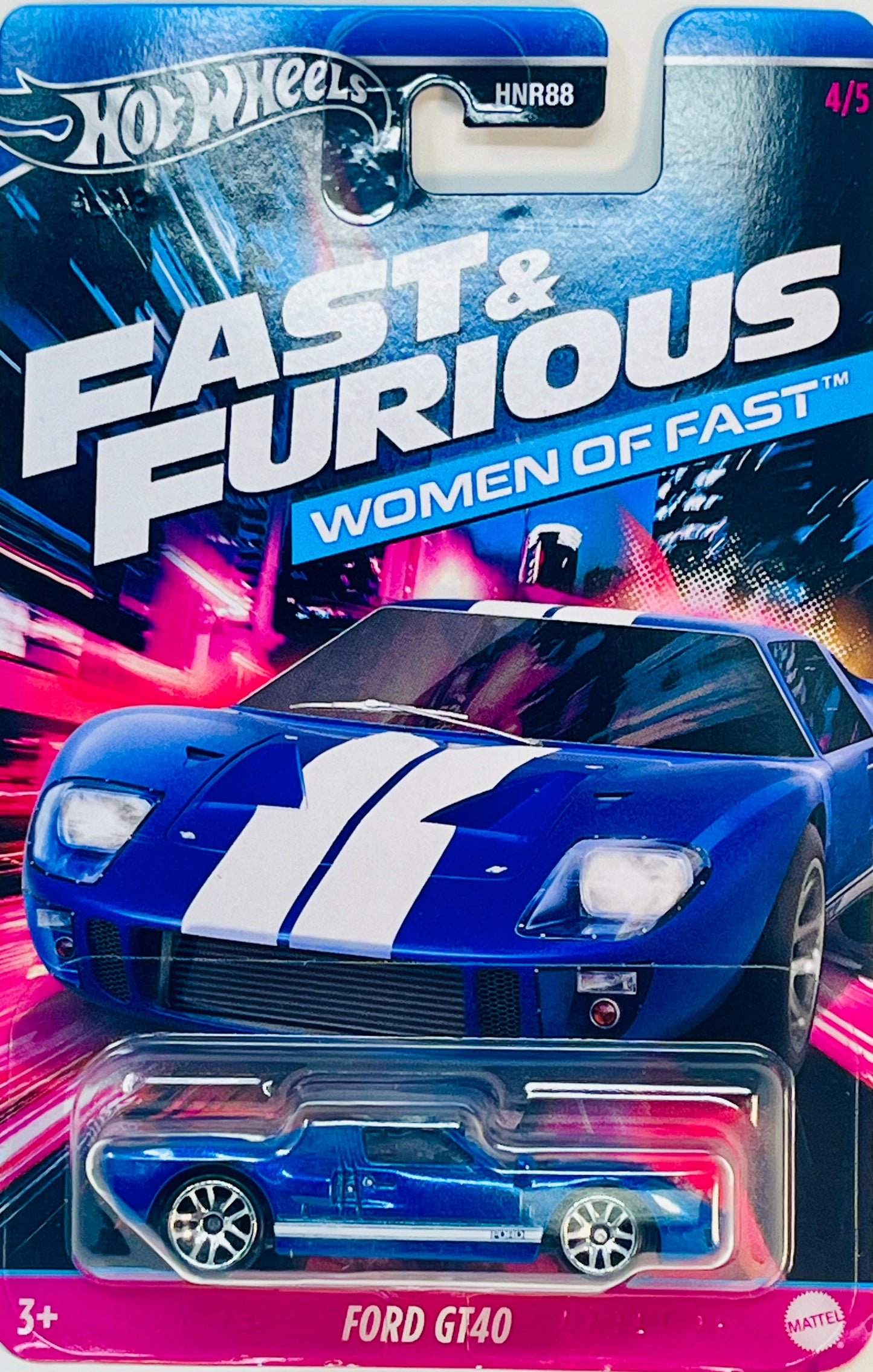 Hot Wheels Fast and Furious Women of Fast Ford GT40 (Blue) with Protector