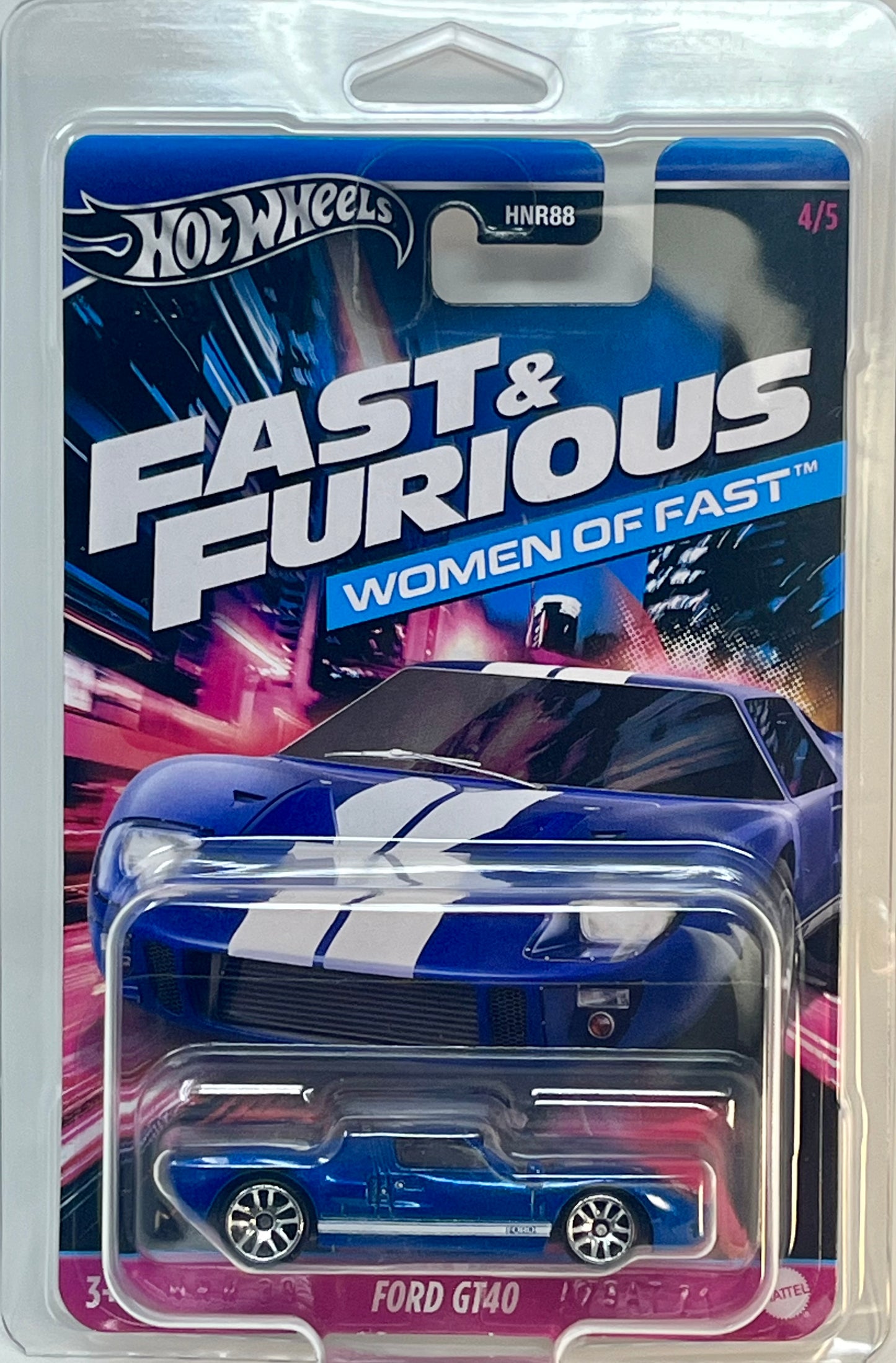 Hot Wheels Fast and Furious Women of Fast Ford GT40 (Blue) with Protector