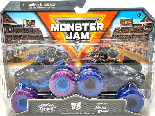 Monster Jam, Official Series 29 Die-Cast Monster Trucks, 1:64 Scale, Kids Toys for Boys Ages 3 and up (Mohawk Warrior vs Son-uva Digger)