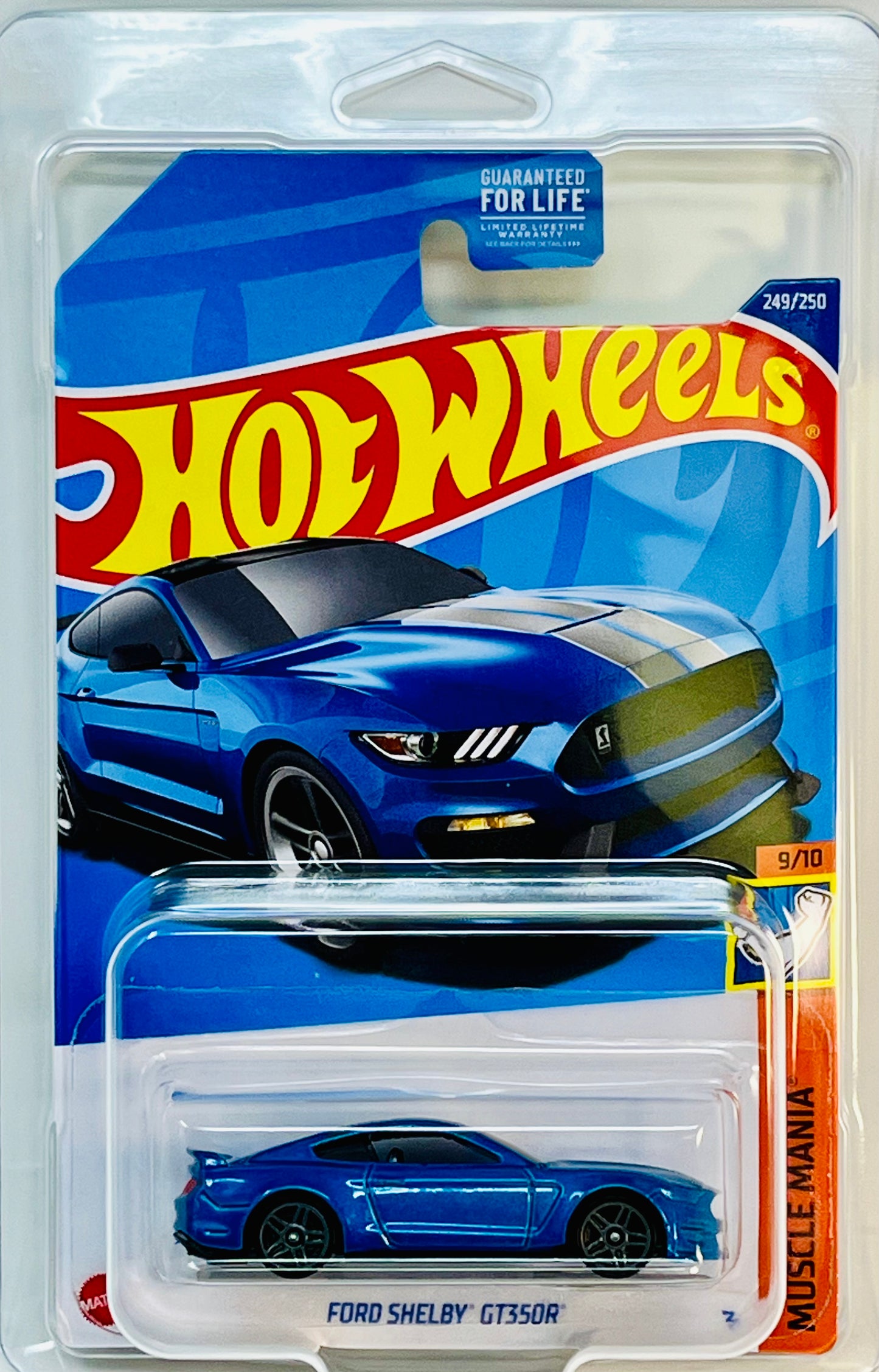 Hot Wheels Ford Shelby GT350R (Blue) Muscle Mania with protector