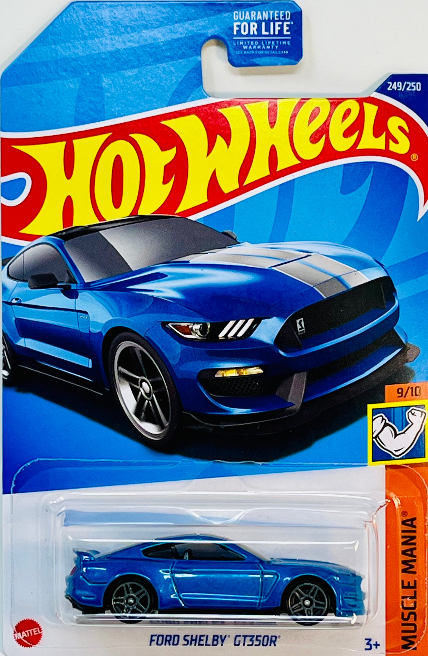 Hot Wheels Ford Shelby GT350R (Blue) Muscle Mania with protector