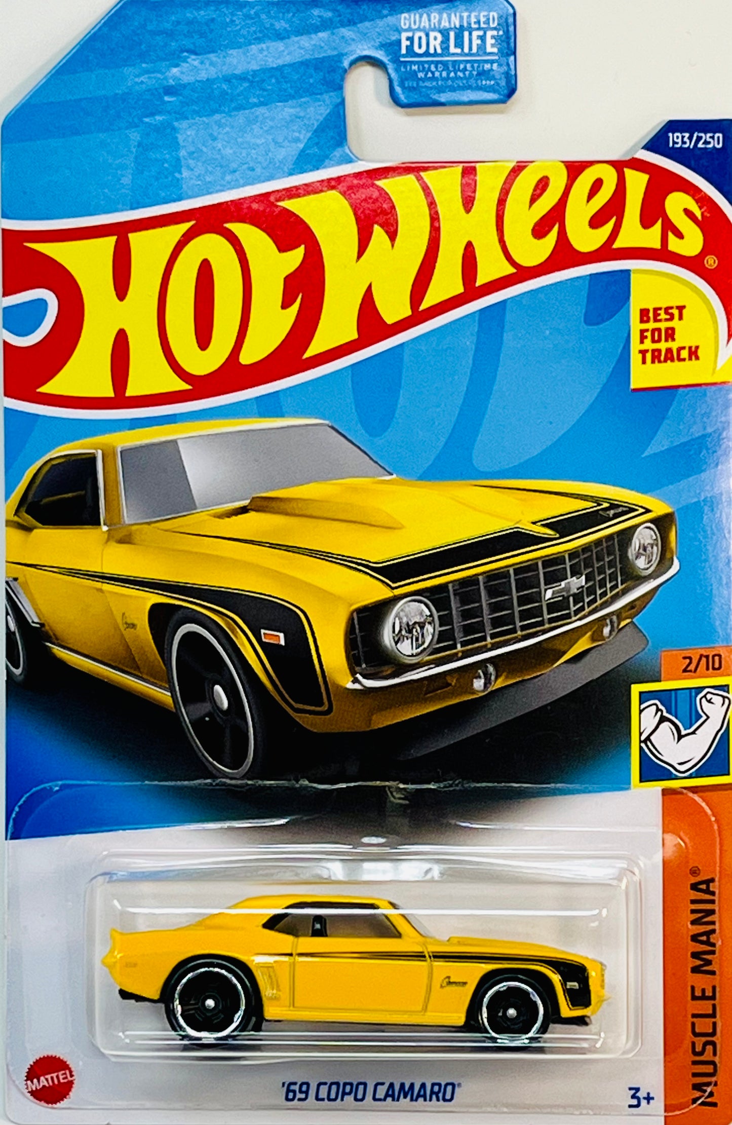 Hot Wheels '69 Copo Camaro Muscle Mania (Yellow) with Protector