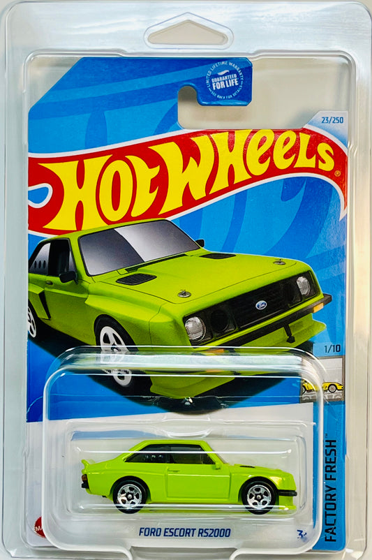 Hot Wheels Ford Escort RS2000 (Neon Green) Retro Racers with Protector
