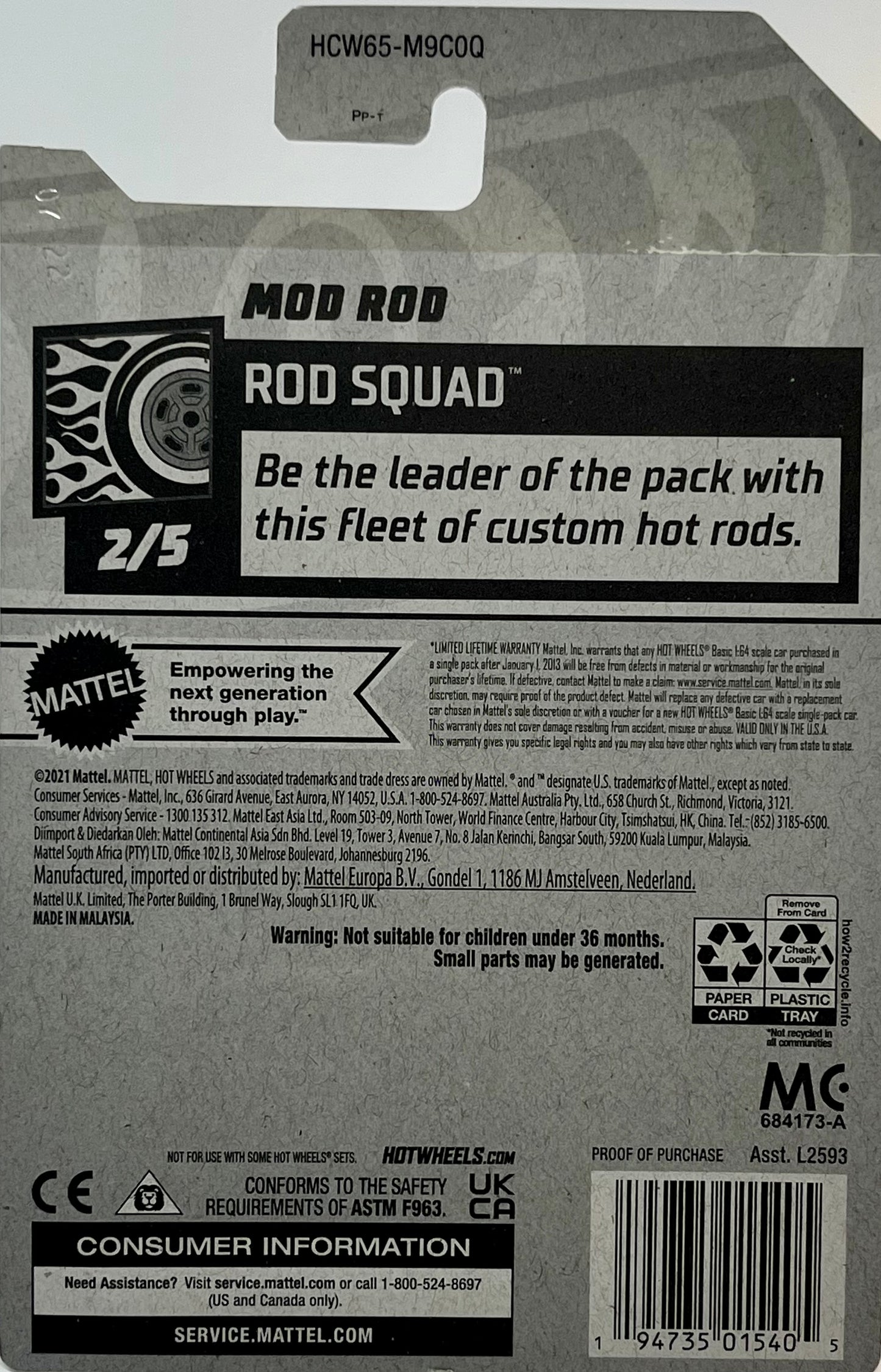 Hot Wheels Mod Rod (Pale Green) Rod Squad with Protector