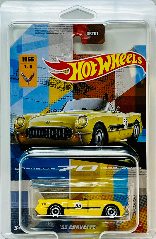 Hot Wheels Corvette 70th Series '55 Corvette (Yellow) with Protector