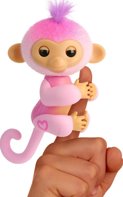 Fingerlings 2023 New Interactive Baby Monkey Reacts to Touch – 70+ Sounds & Reactions – Harmony (Pink)