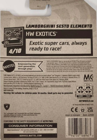 Hot Wheels Lamborghini Sesto Elemento 204/250 White