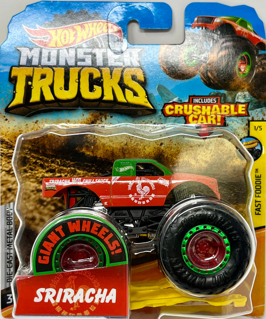 Hot Wheels Monster Truck Sriracha Hot Sauce w/Crash & Connect Car