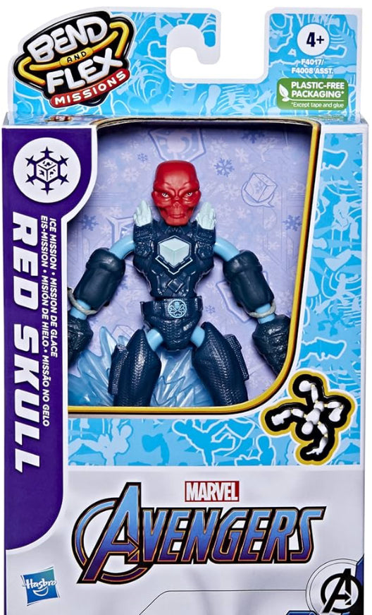 Avengers Marvel Bend and Flex Missions Red Skull Ice Mission Action Figure, 6-Inch-Scale Bendable Toy, Toys for Kids Ages 4 and Up