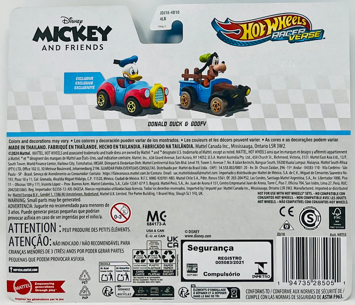 Hot Wheels Racerverse Donald Duck and Goofy Mickey and Friends