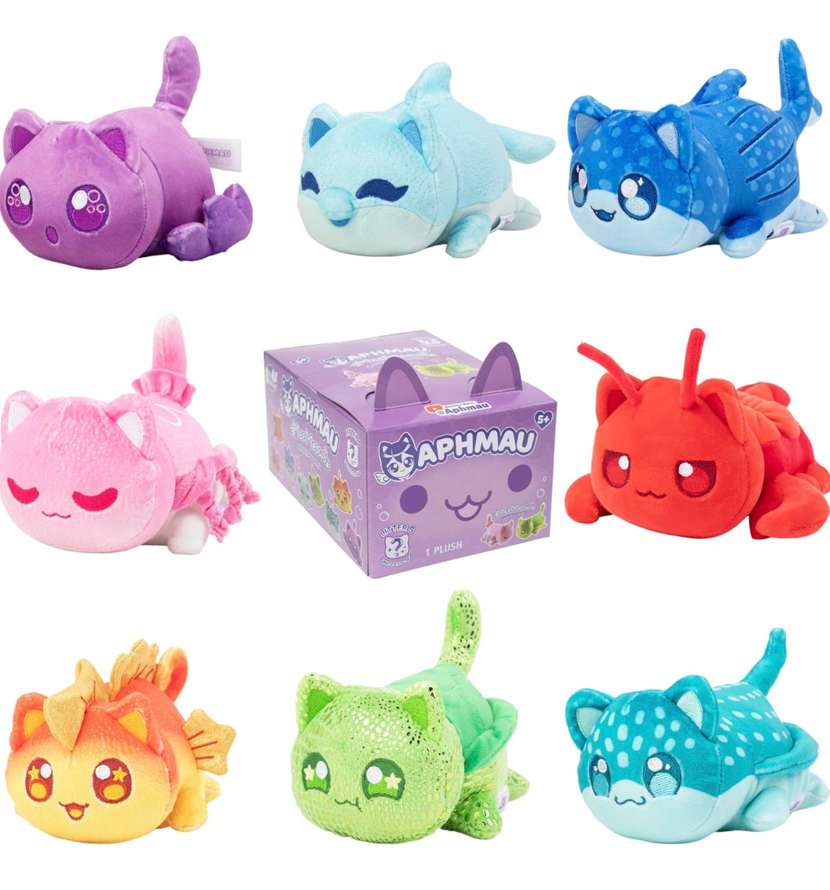 Aphmau 6” MeeMeow Mystery Plush – Series 5; YouTube Gaming Channel, Blind Box, 1 of 8 Possible Under The Sea MeeMeows, Official Merch