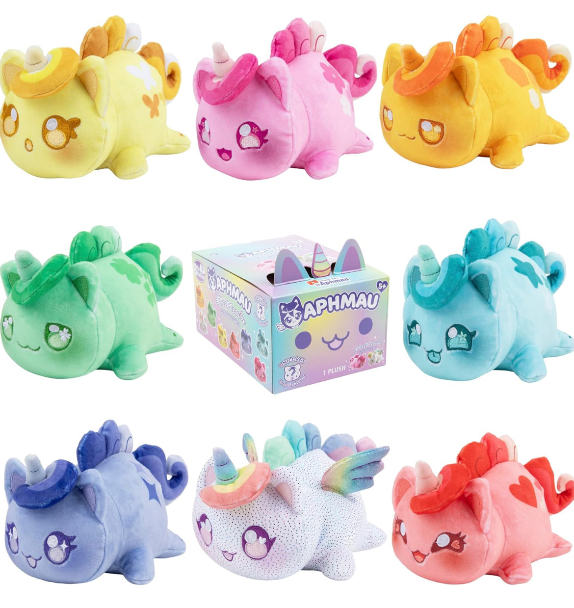 Aphmau 6” MeeMeow Mystery Plush – Unicorn Collection; YouTube Gaming Channel, Blind Box, 1 of 8 Possible Unicorn MeeMeows, Official Merch