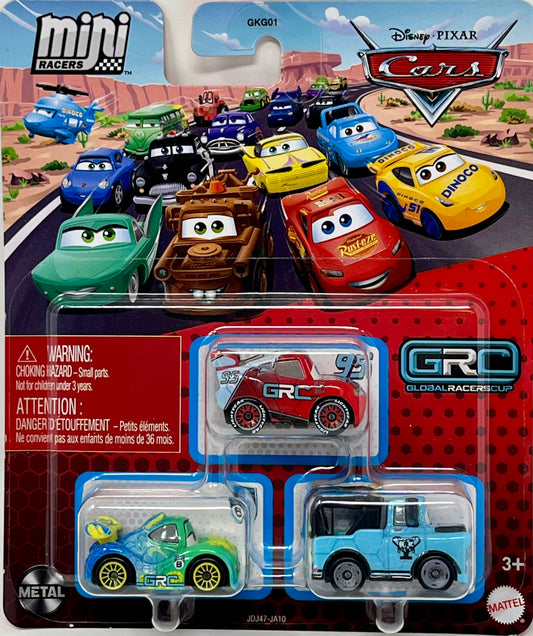 Disney Pixar Cars Mini Racers Carla Veloso Lightning McQueen Blue Mater 3-pack