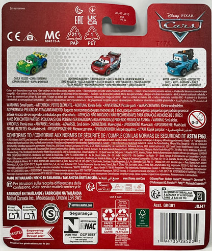 Disney Pixar Cars Mini Racers Carla Veloso Lightning McQueen Blue Mater 3-pack