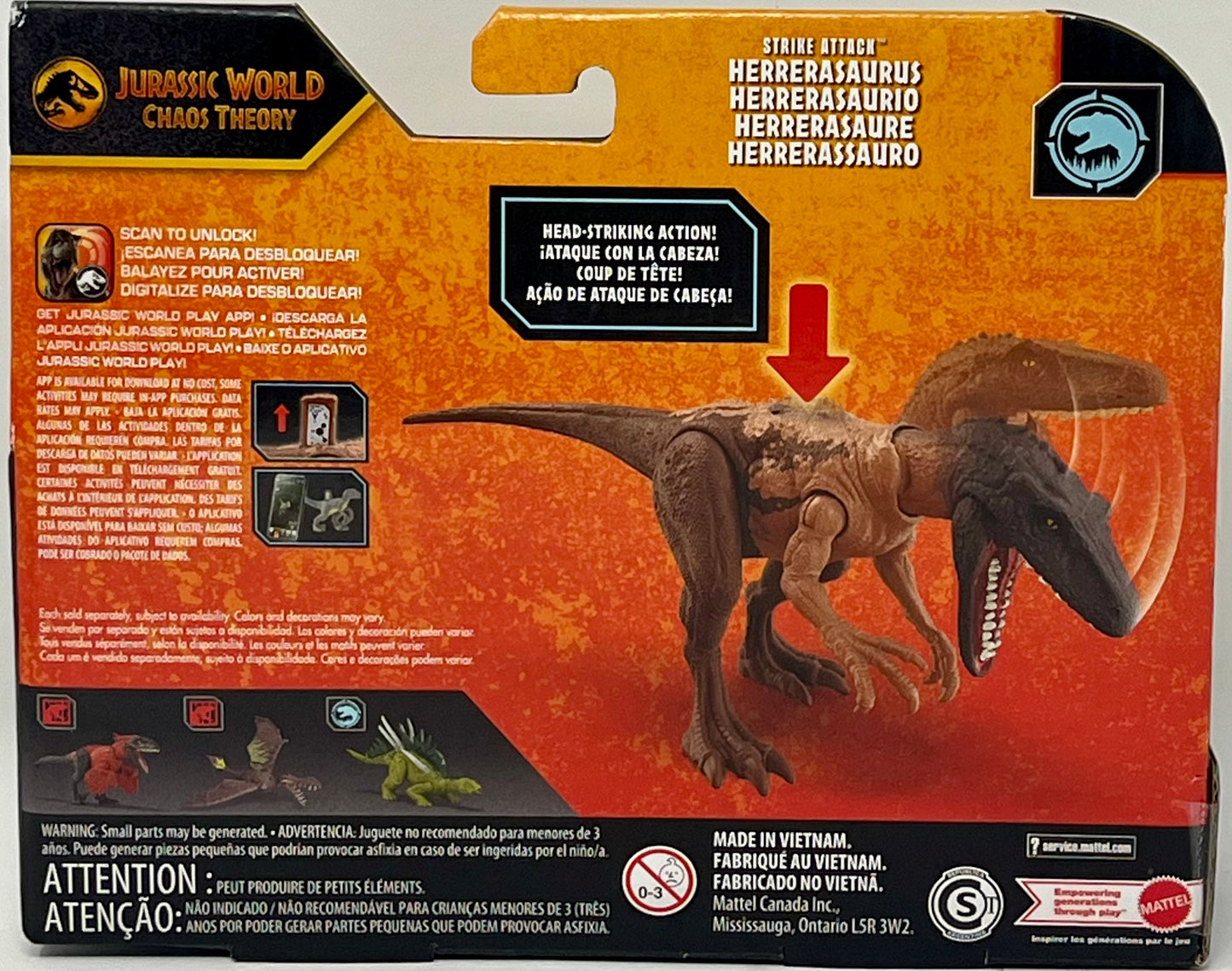 Jurassic World Chaos Theory Strike Attack Herrerasaurus Action Figure