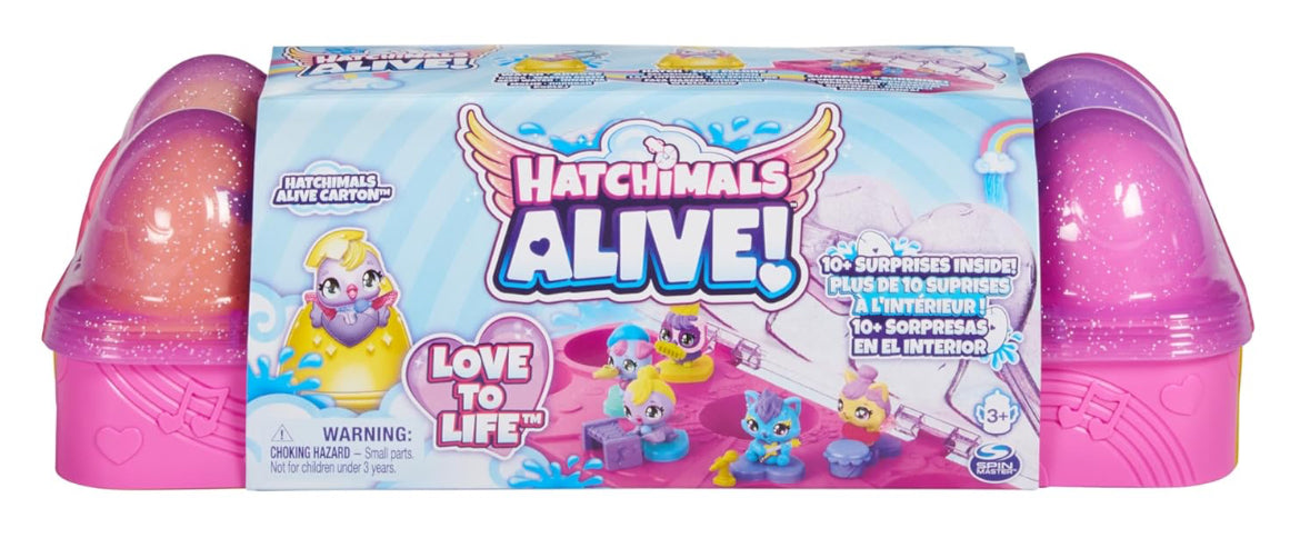 Hatchimals Alive, Egg Carton Toy with 5 Mini Figures in Self-Hatching Eggs, 11 Accessories, Kids Toys for Girls and Boys Ages 3 and up
