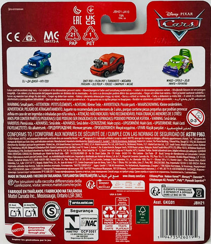 Disney Pixar Cars Mini Racers 3-Pack Die-Cast Metal - DJ + Snot Rod + Wingo