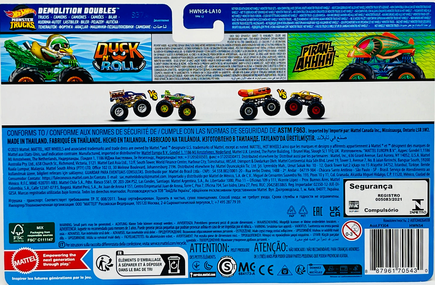 Hot Wheels Monster Trucks Duck N’ Roll vs Piran-Ahhhh